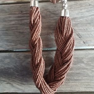 Short brown seedbead necklace